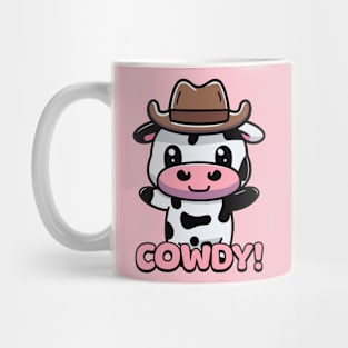 Cowdy! Cute Cowboy Cow Cartoon Mug